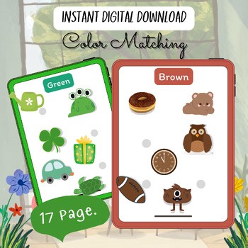 Color Matching Activities for Toddlers, Educational Printable for Kids