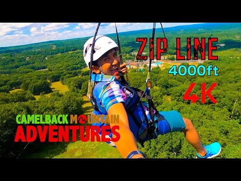 ⁴ᴷ Camelback Zipline 4000 |Poconos Mountains Outdoor Adventures |