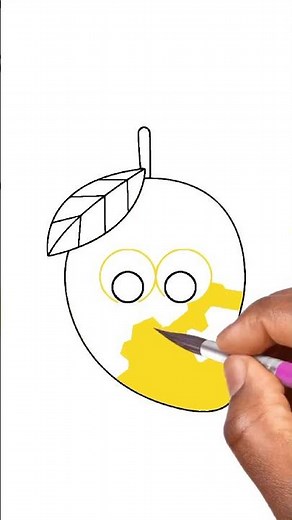 Learn Mango Drawing and Coloring | Easy Fruit Drawing for Kids