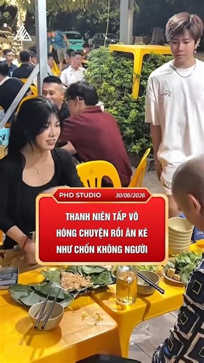 Guy pulls up to eavesdrop on drama and helps himself to food like he owns the place
