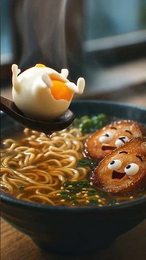 This Egg Has a Surprise For The Ramen!🍜💦