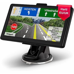 Sistem Profesional De Navigatie GPS 7 inch, Ecran Touchscreen Premium, DAIXSTORE®, Limba Romana, Asistenta Vocala, Harti iGO Primo Full Europa, UK, Actualizari Gratuite Pe Viata, Ruta Personalizata, TIR, Camion, Autoturism, ADR - eMAG.ro