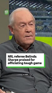 "A great deal of respect to her." Roy Masters commends female NRL ref Belinda Sharpe's composure in a tough game of footy. Watch Offsiders: https://ab.co/455uC9s | ABC Sport