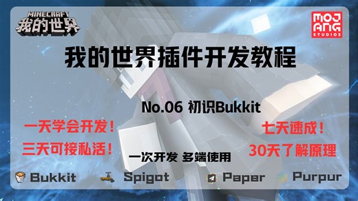 [我的世界Bukkit/Spigot/Paper/purpur插件开发] No.06 初识Bukkit 编写一次多端使用 教程 服务器 编写