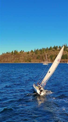 Sailboat at Full Speed on a Windy Day | Puget Sound A sailboat cutting hard through whitecaps on a windy day in Puget Sound, captured from above with DJI Mini 4. Strong gusts, tight tacks, and clean lines show what real sailing looks like in the Pacific Northwest—raw wind power, cold water, and total control. This is authentic PNW boating: no filters, no calm seas—just speed, skill, and wind driving the sail at full force. Filmed in Washington State. #Sailboat #PugetSound #SailingLife #WindyDay 