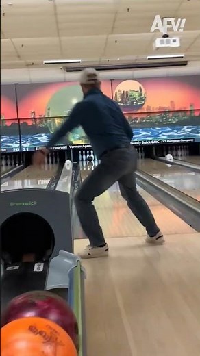 He was the last pin to fall 😂 #afv #bowling #fail #funnyvideos #shorts