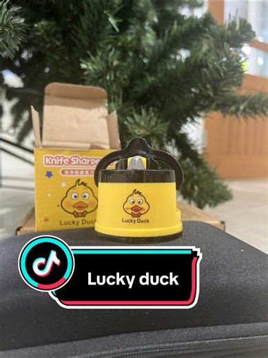 Deze Lucky Duck messenslijper heeft mijn keukenleven écht makkelijker gemaakt 😅🦆✨ Voorheen moest ik altijd op Tony wachten om mijn mes te slijpen — en hij deed z’n best hoor, maar het werd meestal weer snel bot. Of ik moest wachten op een neef die meer verstand had van slijpstenen… maar die had het altijd druk! Nu kan ik het gewoon zelf. Anytime, anywhere. Deze kleine keukenmesslijper is schattig, compact en super makkelijk op te bergen. De instructies zijn simpel: Je klikt ’m vast op je aanre