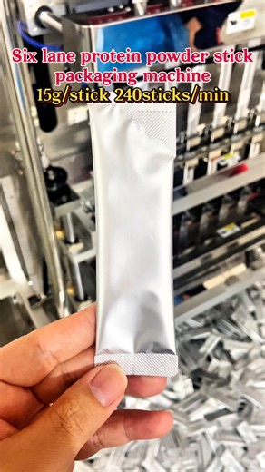 Six lane protein powder packaging machine#packagingmachine #proteinpowder #factory #coffeepowder