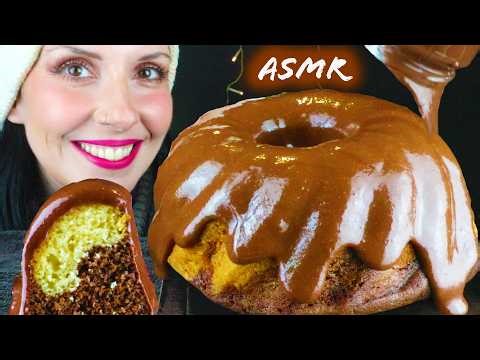 CHOCOLATE MARBLE CAKE 🎂 | Whispering | ASMR Mukbang - 먹방 | Real Eating Sounds