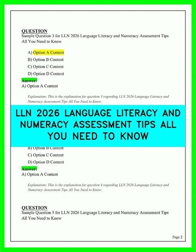 LLN 2026 LANGUAGE LITERACY AND NUMERACY ASSESSMENT TIPS ALL YOU NEED TO KNOW 2026 EXAM TIPS VIDEOS