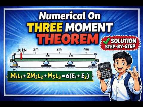 Three Moment Theorem Numerical | Strength of Materials | Step-by-Step Solution|