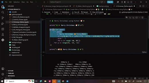 Create Merry Christmas in Python 🎄 _ Amazing Coding Trick