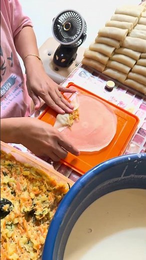 No Glue Spring Roll Folding Technique 🔥 #springrolls