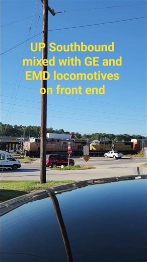 UP Southbound mixed with GE and EMD locomotives on front end #unionpacific