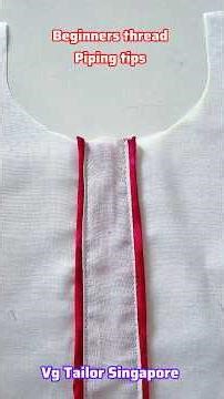 Neck thread piping for beginners✂️🪡 #shorts