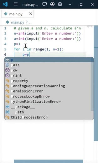 a power n calculate #python #coding #problemsolving #pythontutorial