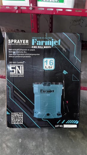 TANKI SEMPROTAN VIRAL 🥵🔥 Fitur dan Keunggulan Farmjet: ⚙️ Sistem Otomatis: Menggunakan tenaga baterai (charge) sehingga tidak perlu dipompa manual, mengurangi kelelahan. ⛽️ Kapasitas Bervariasi: Tersedia ukuran populer seperti 5 liter, 7 liter, 13.8 liter, hingga 16 liter. ✅ Multifungsi: Cocok untuk penyemprotan pupuk cair, pestisida, herbisida, dan desinfektan. 💎Material Berkualitas: Terbuat dari plastik murni yang tebal, kokoh, dan tahan lama. 🚿Nozzle Dapat Diatur: Dilengkapi berbagai jeni
