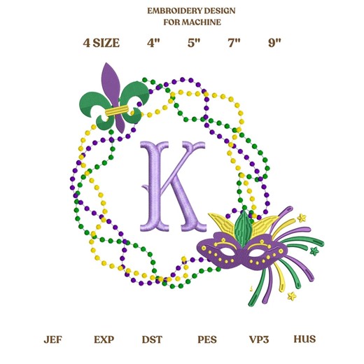 Mardi Gras Circle Embroidery, Mask Mardi Gras Machine Design, Mardi Gras Stitch Embroidery, Mardi Gras Design - Letters Not Include - Etsy