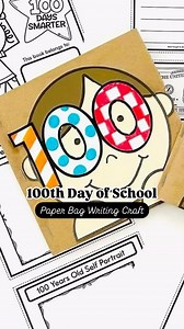 🎉✨ Comment 100 and I’ll send you this paper bag book to celebrate the 100th day of school! This fun writing craft is perfect to do with any kindergarten, first or second grade class to celebrate 100 days of school. This activity includes front cover templates for students to customize their 100th day kid, multiple insert pages with writing prompts and activities for the students to do and set up directions to make this celebration low prep and easy for you teachers! #teachers #kindergarten #ite