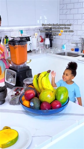 See who is all grown and doesn’t run away from blender anymore 😊 our own Chim 🥰 #olivia_chukwu | Hair Tutorials & Lifestyle 2