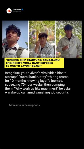 "Sinking Ship Startups: Bengaluru Engineer's Viral Rant Exposes 10-Month Layoff Scam!"