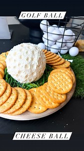 Macy Blackwell on Instagram: "Golf Ball Cheese Ball!⛳️🤍 Super easy, creamy, cheesy, and perfect for your Masters viewing parties!🏌🏼‍♂️ Used the recipe from @pizzazzerie 💗 Ingredients: * 16 ounces cream cheese * 2 tbsp sour cream * 1 cup white cheddar cheese (shredded) * 1 tsp Worcestershire sauce * 2 tbsp chives (chopped) * 1/4 tsp garlic powder * 1/4 tsp onion powder * 1/4 cup whipped cream cheese Directions: 1. Mix ingredients together in a large bowl. 2. Form into a ball, cover, and chill