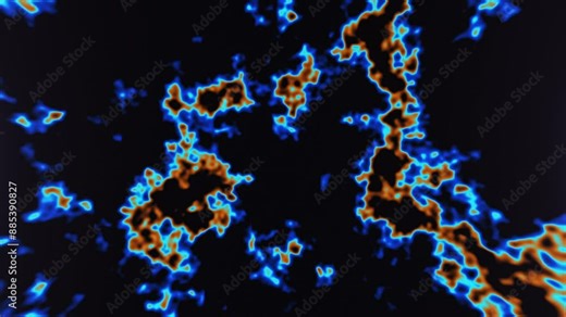 Thermal imaging background. Thermography or heat map, infrared background of terrain landscape, and heat wave. Infrared landscape scanning with lens distortion effect. Thermal imaging camera. 4k.