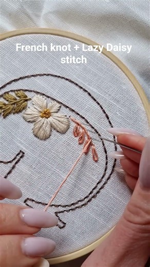 Alphabet embroidery pattern 🌸 Beginner friendly embroidery #embroidery #tutorial #diy #handmade #art