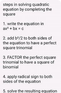 steps in solving quadratic equation by completing the squarewr... | Filo