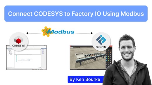 ▶ You can read the full article here: https://www.realpars.com/blog/codesys-factory-io-modbus?utm_source=facebook&utm_medium=social&utm_campaign=socialdescription In this video, you’ll learn how to connect a CODESYS PLC to Factory IO using Modbus TCP/IP. We’ll show you how to set up a project in CODESYS, configure Modbus communication, and connect it with Factory IO. Enjoyed this clip? Head to our YouTube channel to watch the full video: https://youtu.be/Hb9wa-pn-to | RealPars