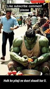 Hulk ke pitaji ne dusri shaadi kar li #ai #hulk #youtubeshorts #comedy #emotionalstory #shortsfeed