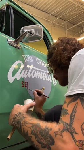 Watch @sunsigns.stpete bring a logo to life by hand painting it! #familyhandyman #handpaint #cardesign #diy | Family Handyman