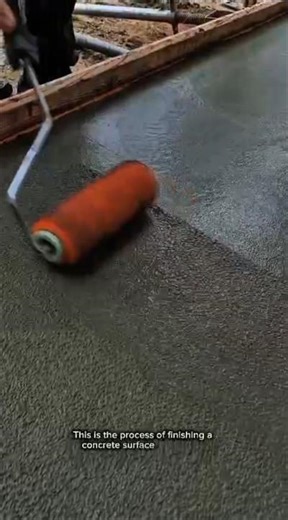 Concrete Anti-Slip Texturing Process Using a Roller | Satisfying Construction Finishing