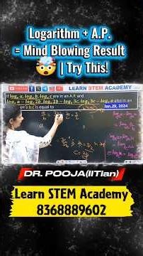 JEE Maths | Logarithm in A.P. Trick You Must Know 😱