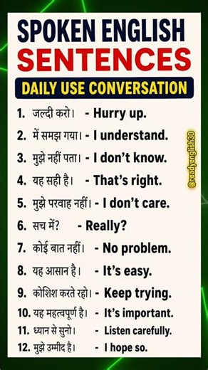 Daily Use Spoken English Sentences | English Speaking Practice for Beginners