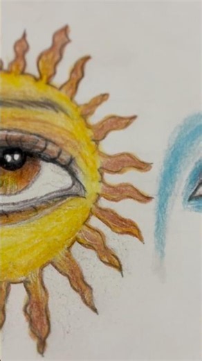 Drawing the Sun and Moon as Eyes ☀️🌙