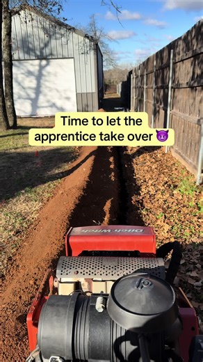 Apprentice Electrician Takes Charge of Digging Trench