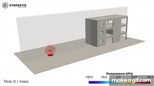 blastFoam: Simulation of the RECONASS 400kg TNT NEQ External Explosive Test on Make a GIF