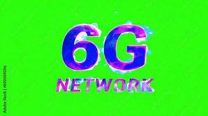 Animated 6G Network text effect with a green screen. Perfect for topics about high-speed internet and connectivity.
