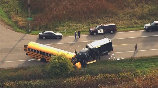 365K views · 2.6K reactions | The Anoka County Sheriff's Office says the driver of a pickup is dead after crossing the centerline and hitting a school bus head-on. Students were not injured. | KARE 11 | Facebook