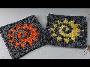 ☀️🧶Crochet Spiral Sun Granny Square | Step-by-Step Tutorial