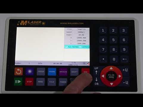 Control panel operation on a RM Laser Pro series