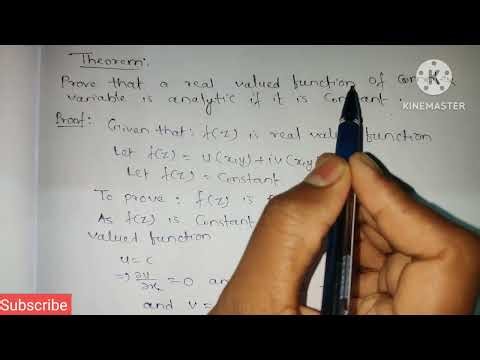 Prove that a real valued function of complex variable is analytic if it is constant ||BSc/MSc Maths