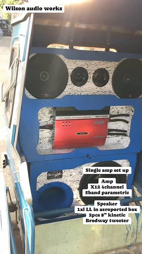 8.7K views · 225 reactions | Single amp set up Amp X12 4channel5band parametricSpeaker 1xl LL in aeroported box2pcs 8” kinetic Brodway tweeter | Wilson Casedo | Facebook