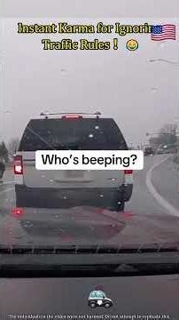 Instant Karma for Ignoring Traffic Rules ！😂😂#InstantKarma#PoliceCaught#TrafficViolation#baddrivers