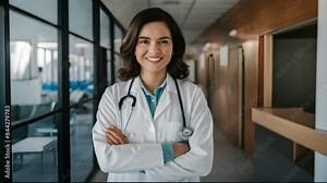 Doctor, woman, hospital, stethoscope, medicine, health, medical, healthcare, nurse, office, full hd, 4k, video, download, new, latest, doctor smile, single, black hair, beautiful, nice, slim, indoor,