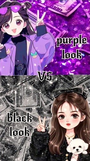 purple 🟣 look vs black 🖤 look challenge#purple#black#vschallenge#viralvideo#foryou#onemillionviews🖤🟣