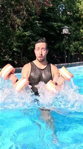 Pool Dumbbells to Work Upper Body Strength #shorts