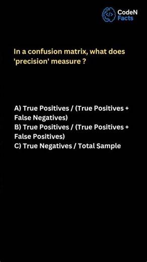 AI/ML Interview Question: Precision in Confusion Matrix #shorts #ytshorts #coding #ai #yt #python