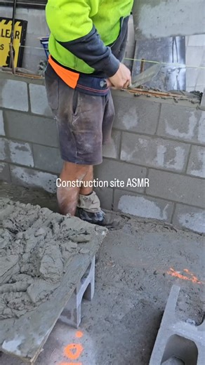 Precision job site ASMR . #asmr #construction #blockwork #tltmasonry | TLT Masonry